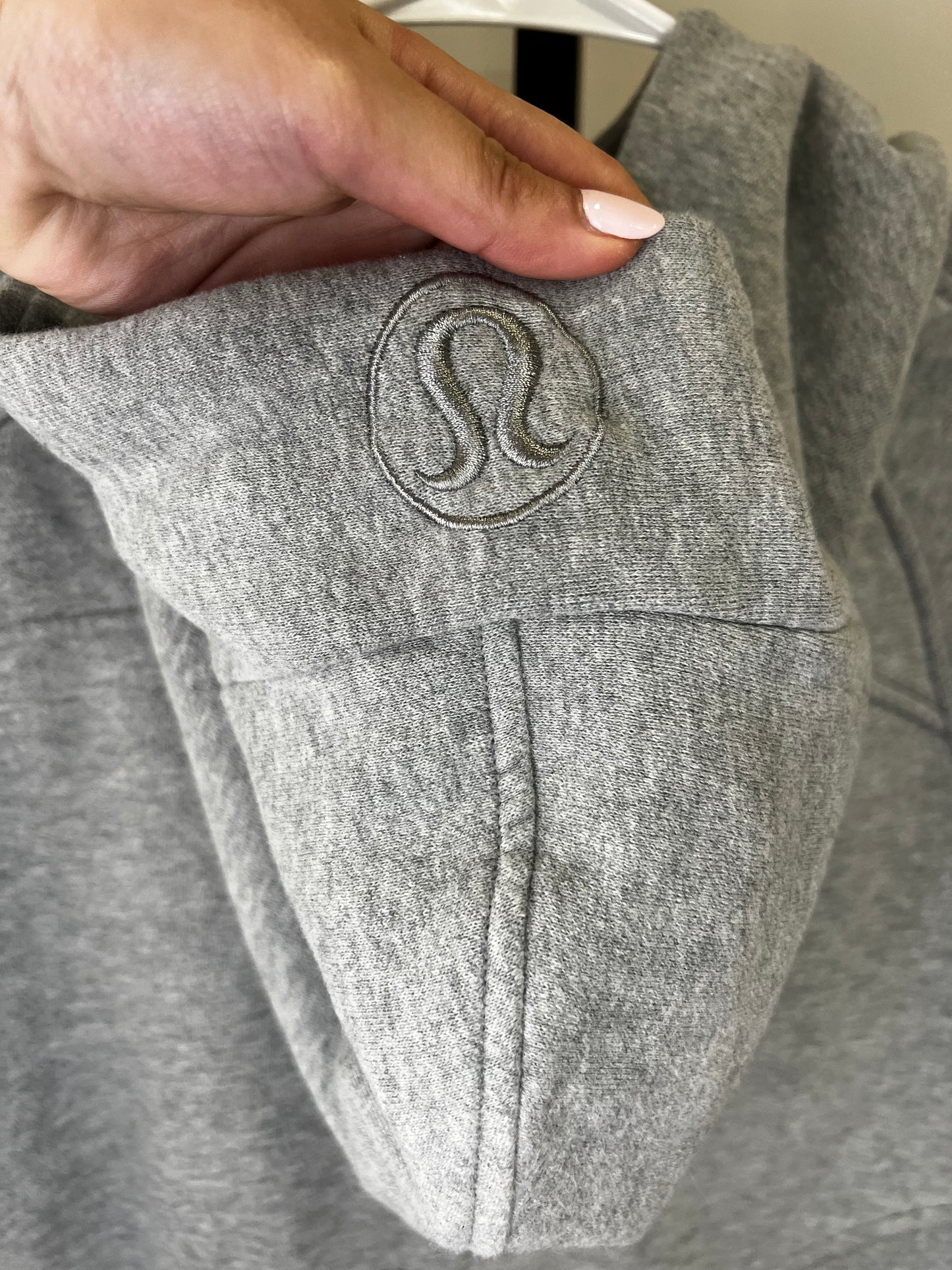 Lululemon Gray Hooded Quarter Zip Scuba- M/L