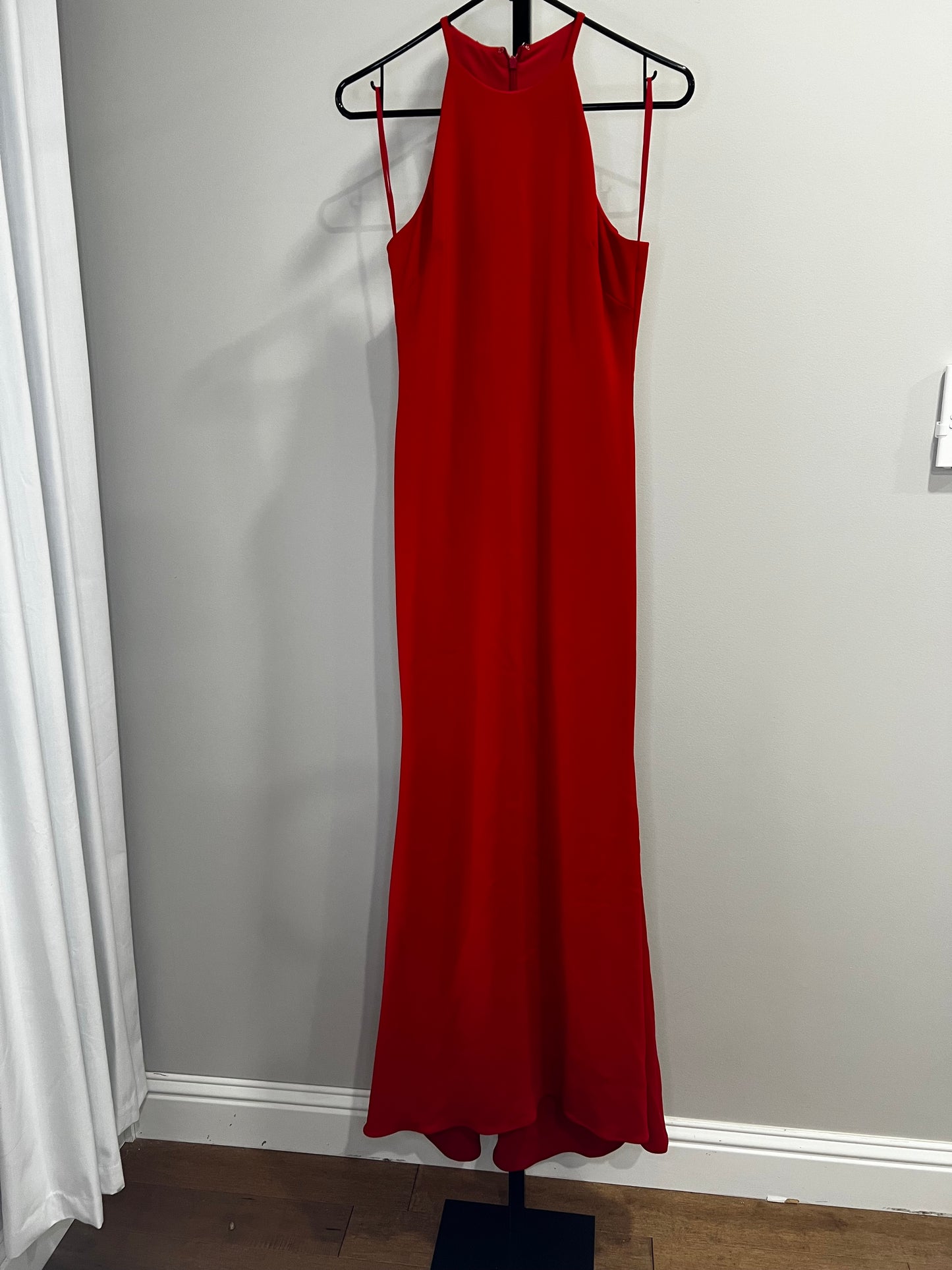 Badgley Mischka Red High Neck Maxi Dress- Sz 2
