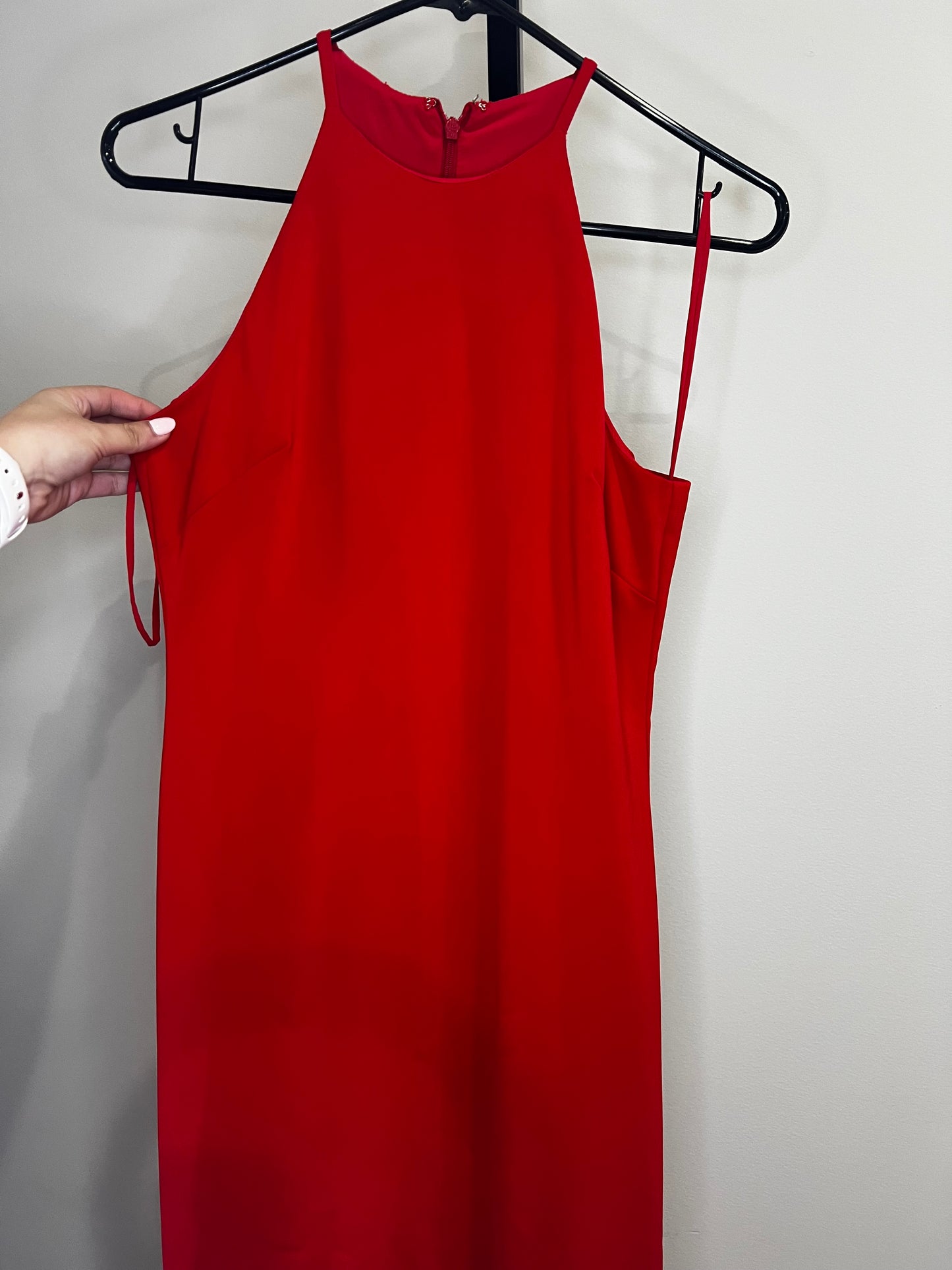 Badgley Mischka Red High Neck Maxi Dress- Sz 2