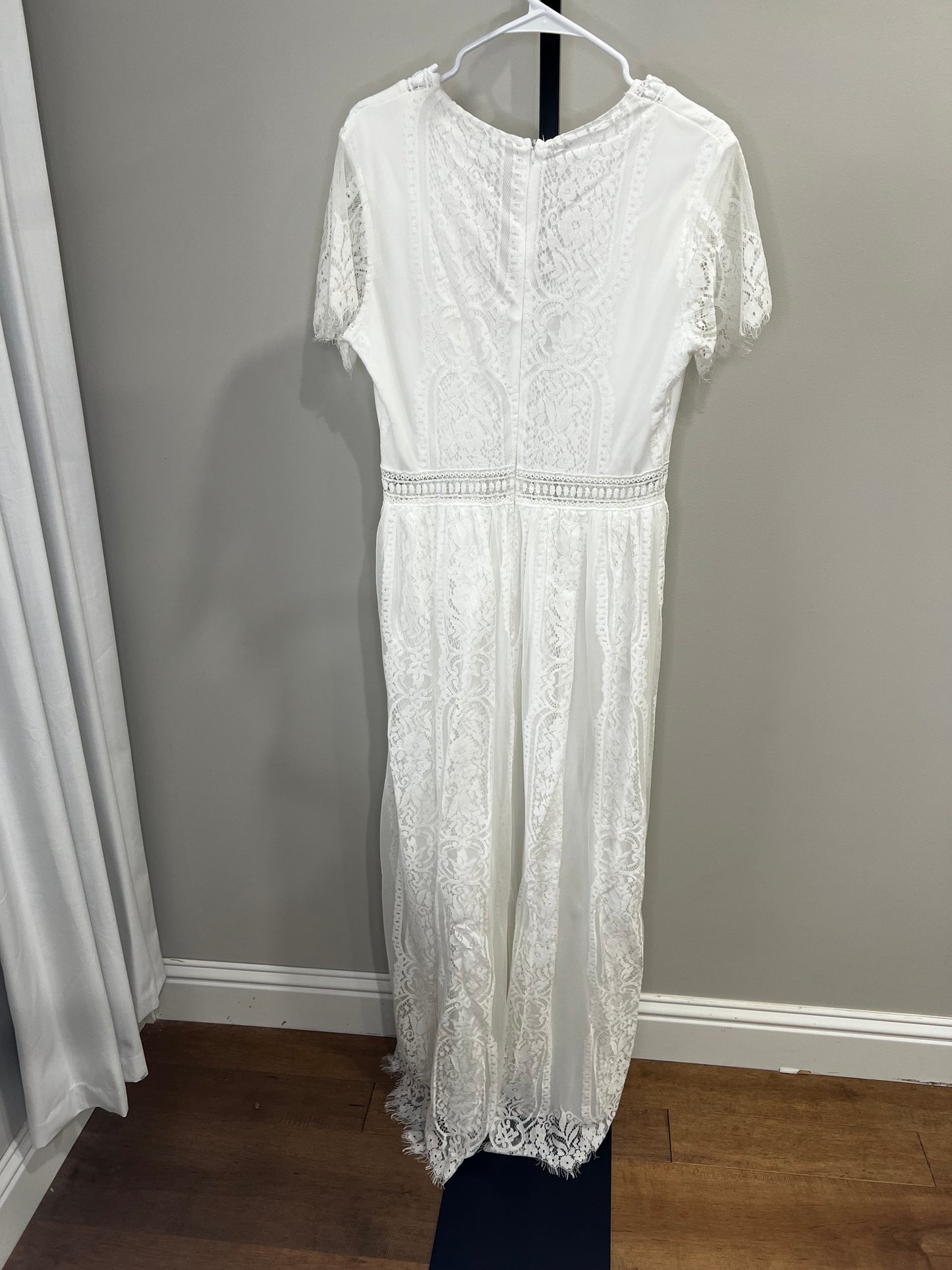 White Lace Maxi Dress- Medium