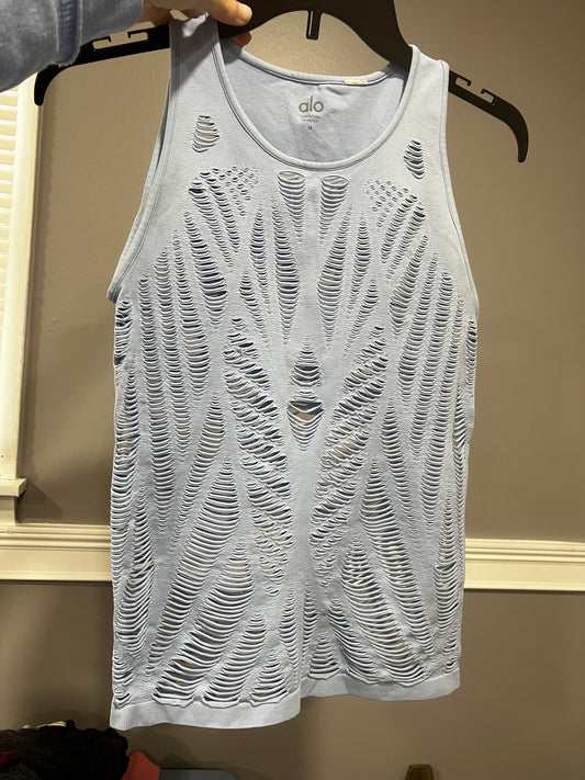 Alo Blue Slit Tank Top
