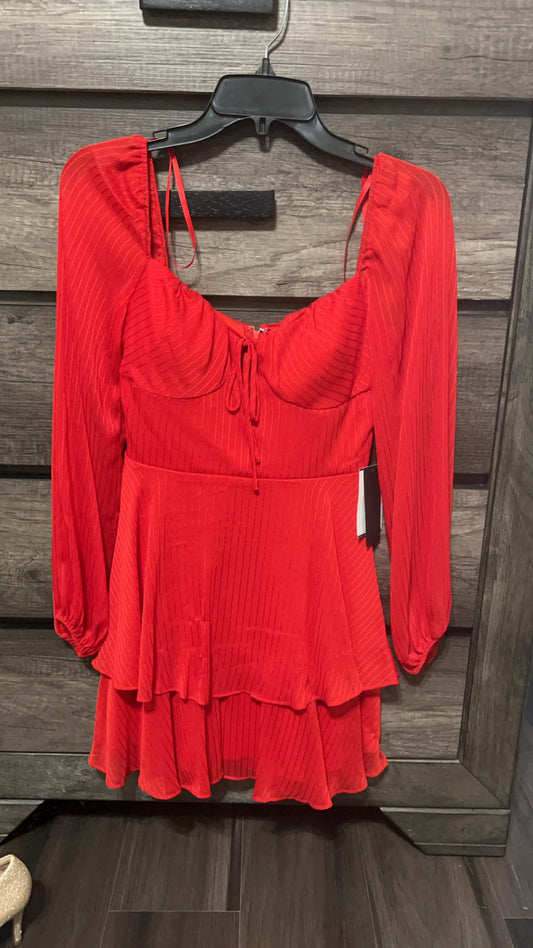 City Vibe Red Long Sleeve Dress