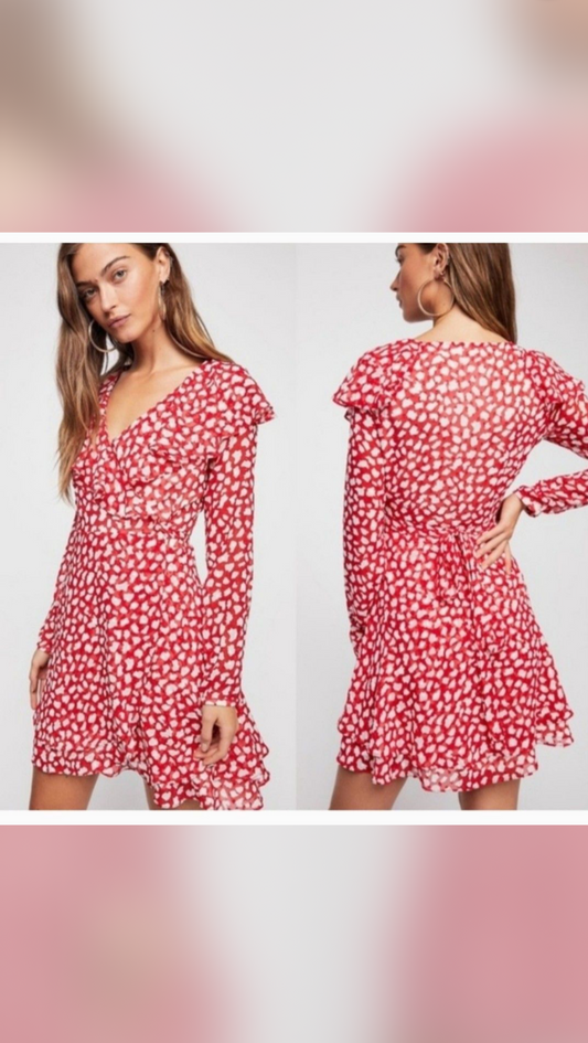 Free People Long Sleeve Wrap Dress