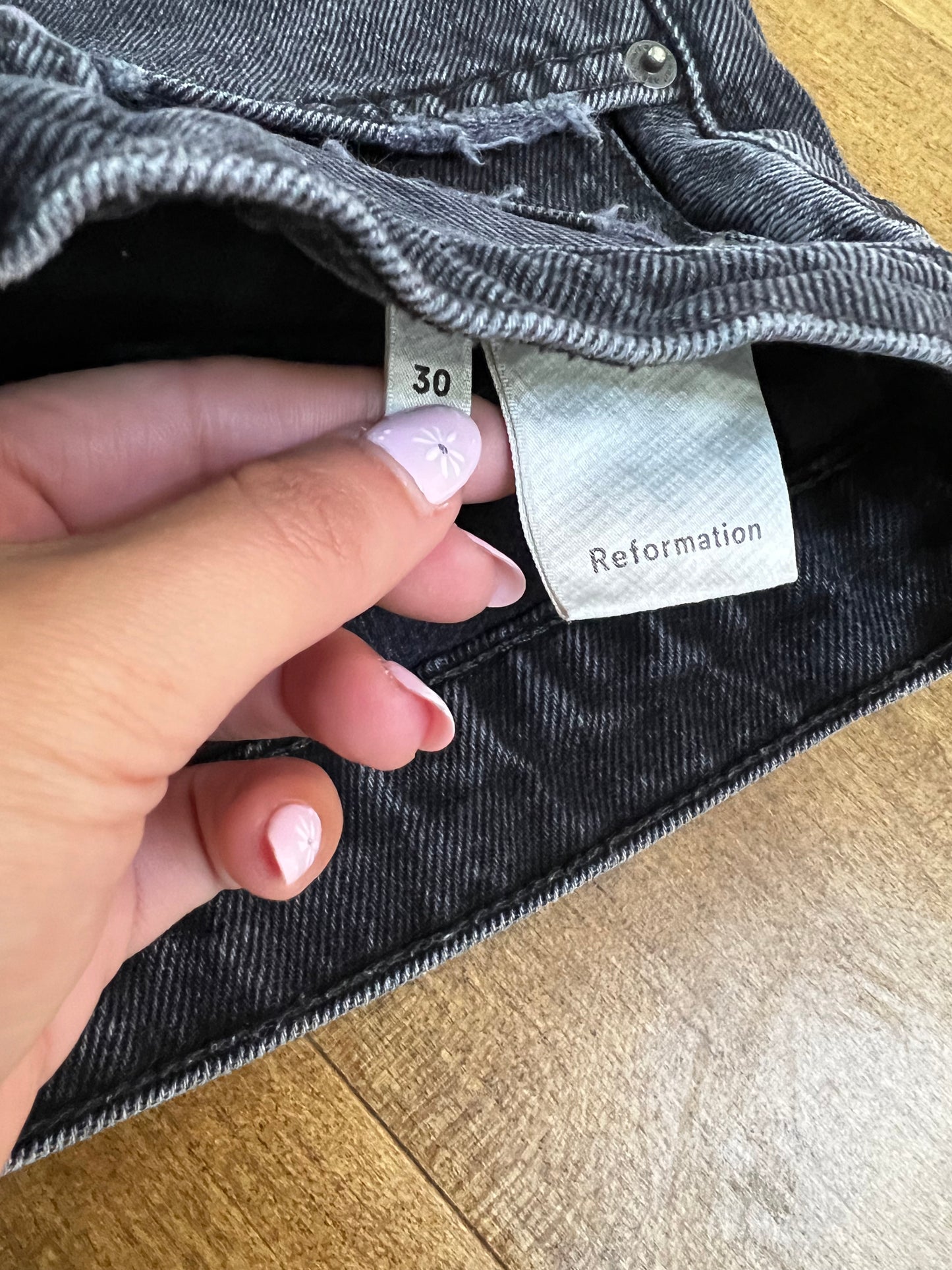 Reformation Black Denim Shorts- Sz 30