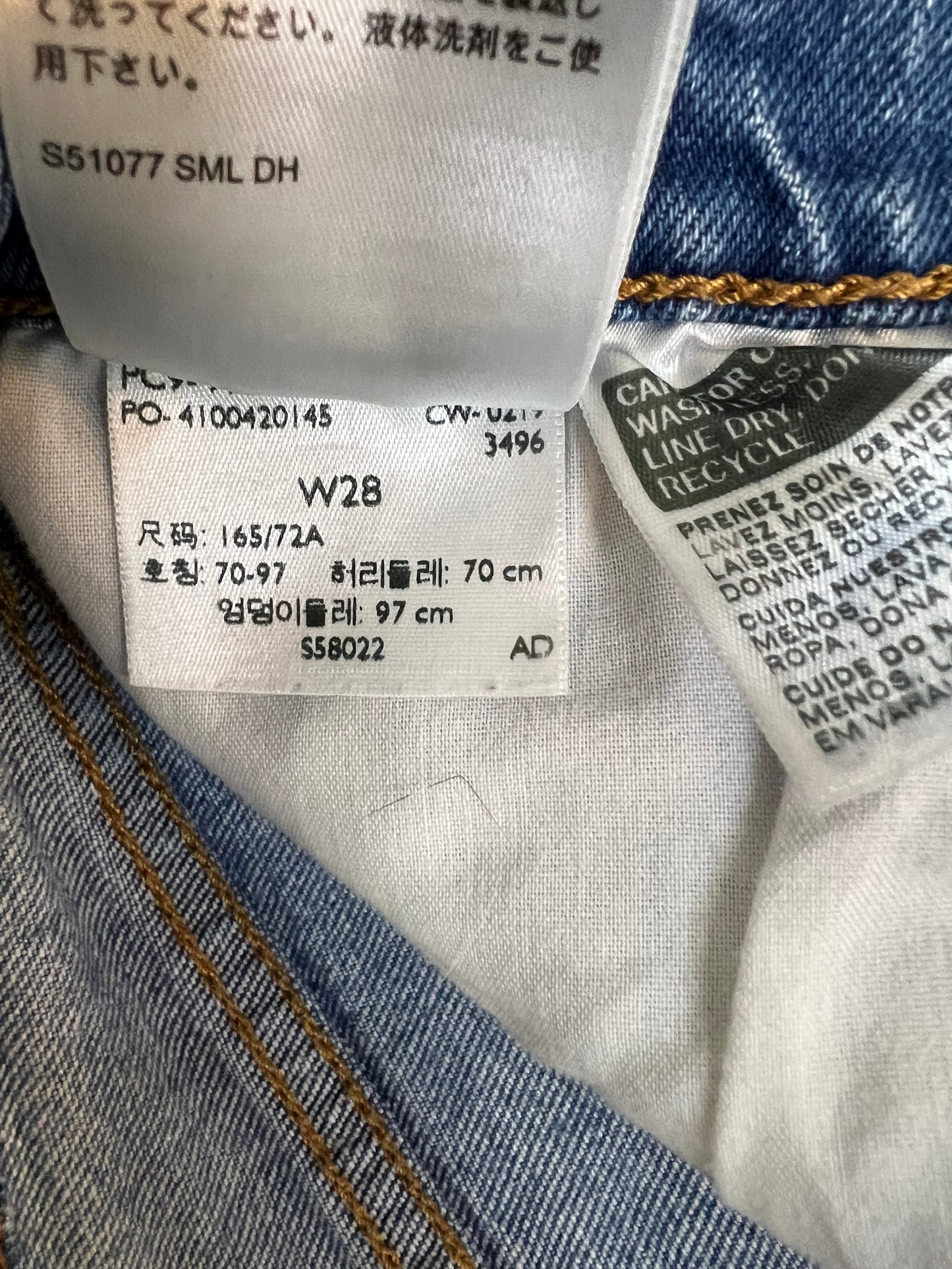 Levi Ribcage Short- Sz 28