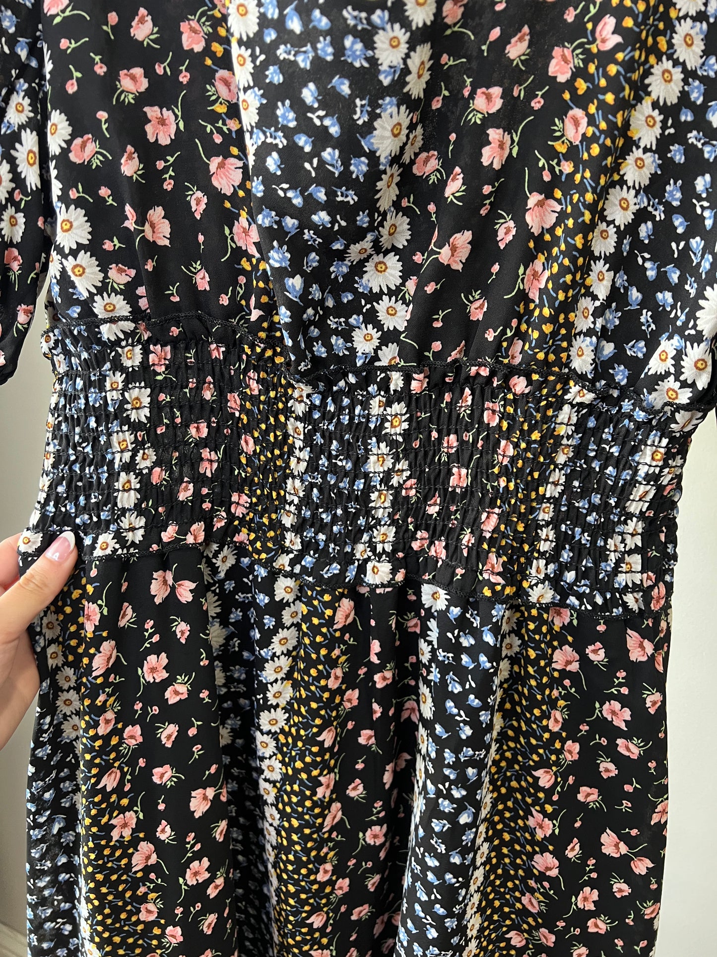Fraiche by J Black Floral Short Sleeve Dress- Sz L