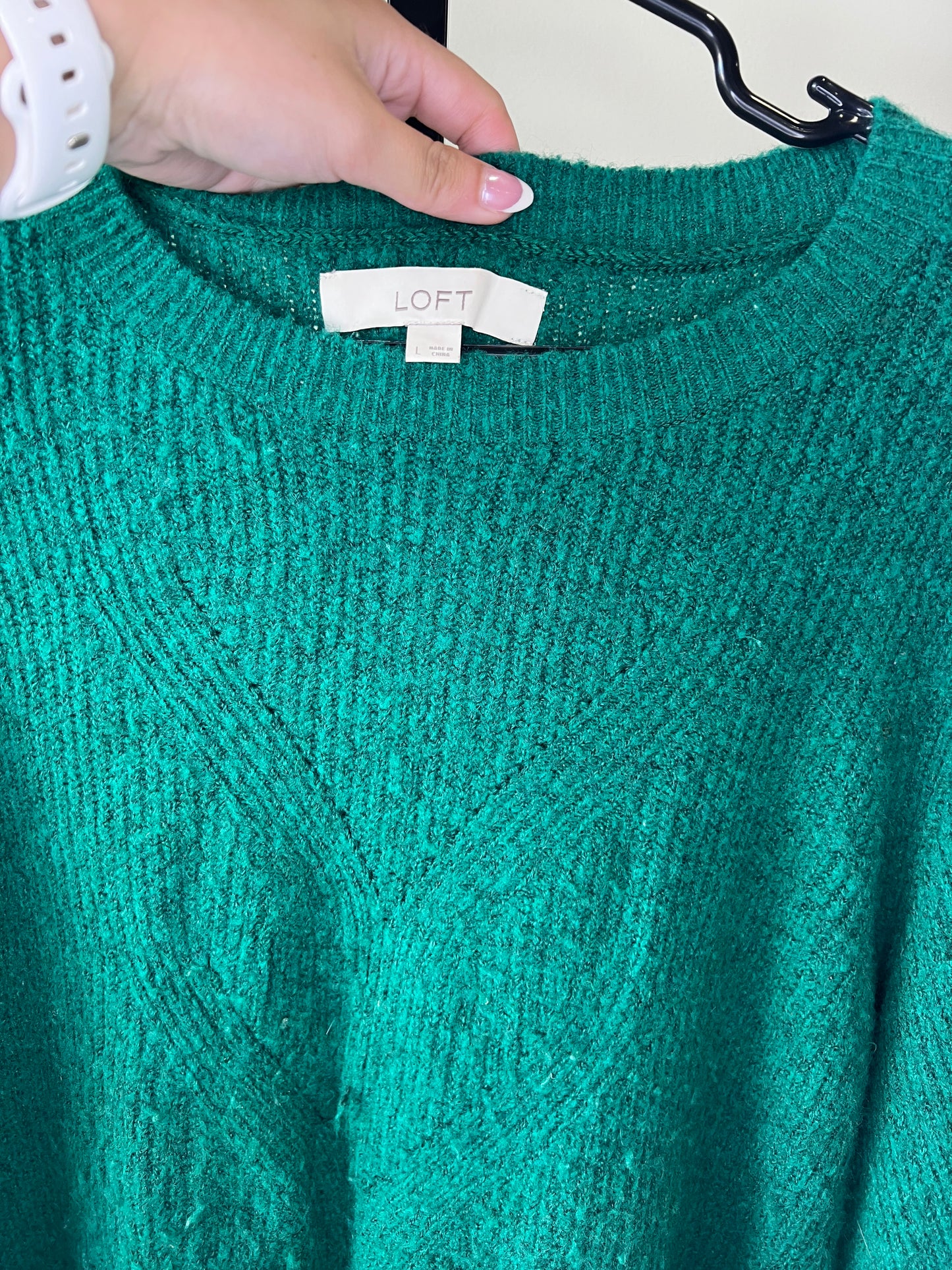 Loft Green Sweater- Sz L