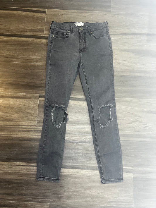 We The Free, Free People Black Distressed Skinny Jeans