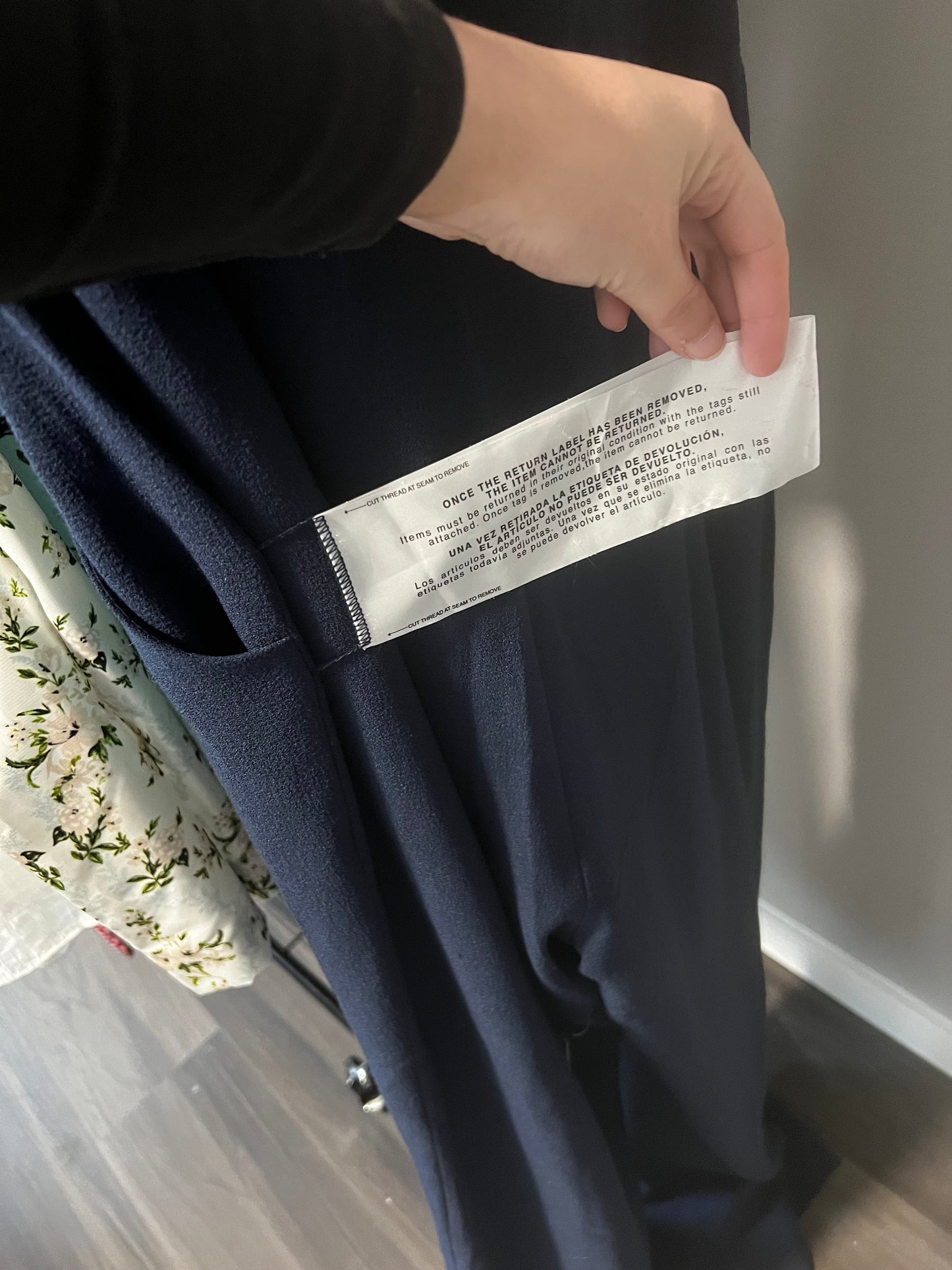 Dress The Population Navy One Shoulder Pantsuit