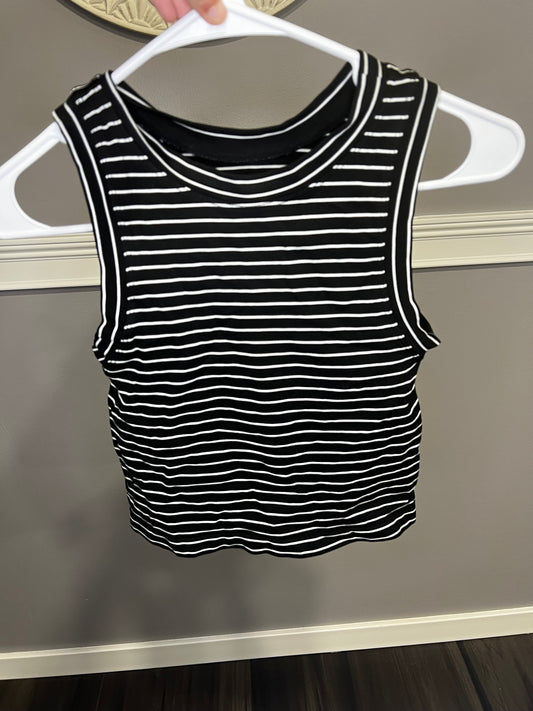 Intimately Free People Black & White Striped Tank Top