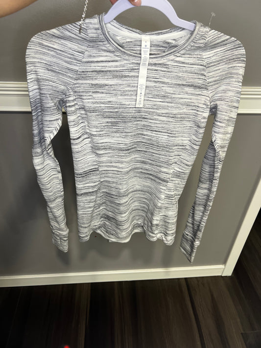 Lululemon White & Gray Long Sleeve