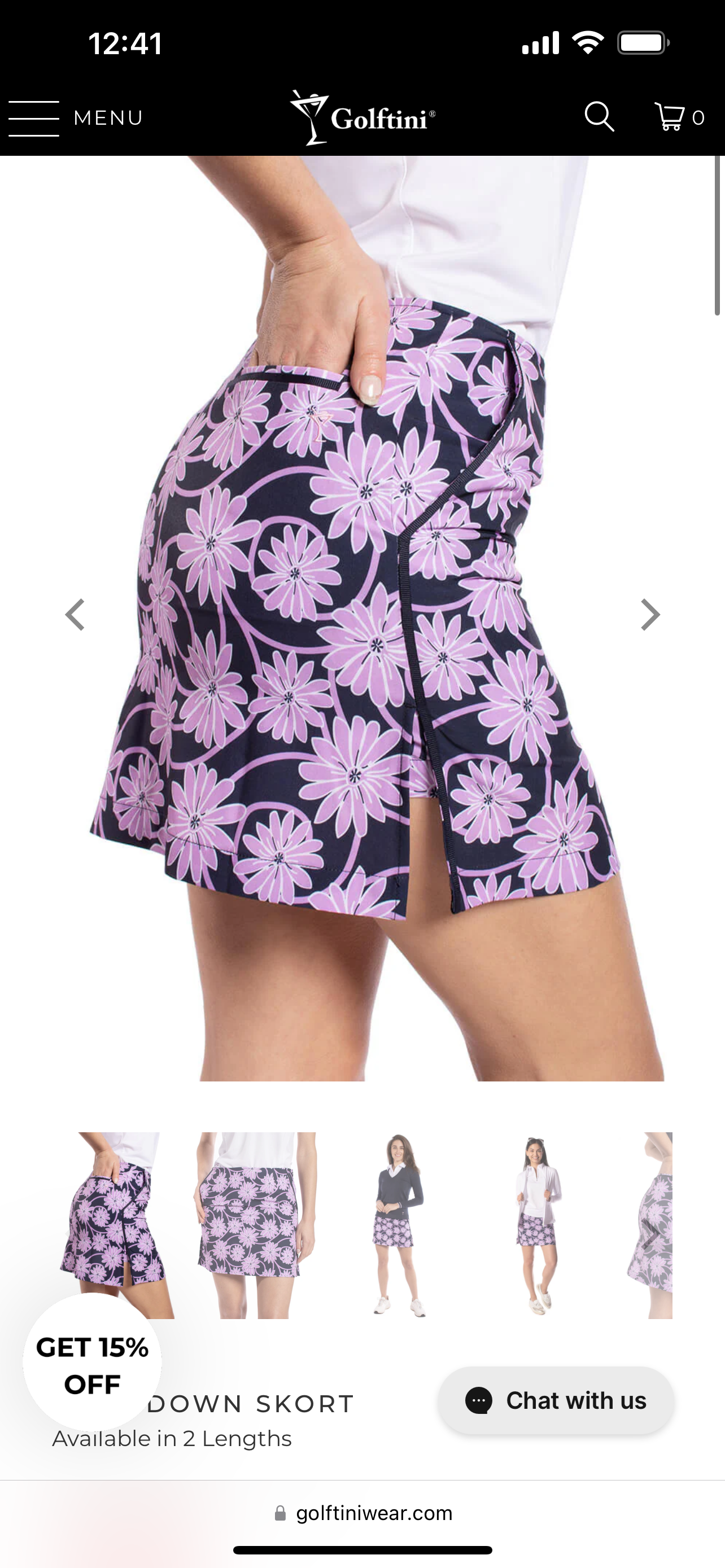 Golftini Wine Down Skort