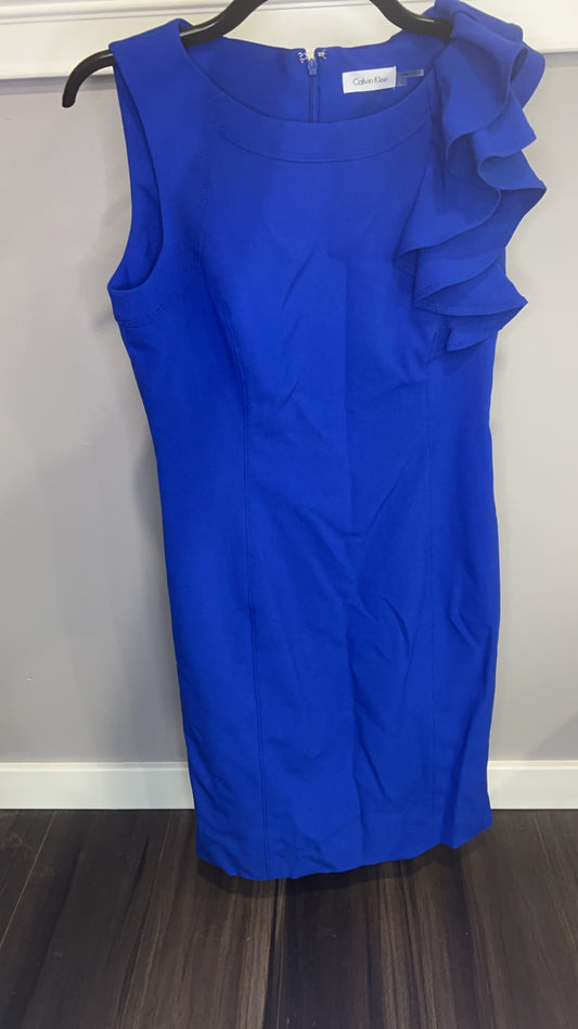 Calvin Klein Ruffle Shoulder Dress