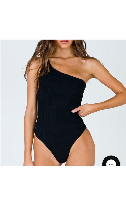 Princess Polly Ribbed One Shoulder Bodysuit